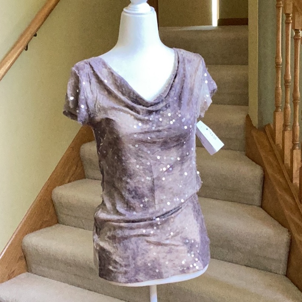 INC sequenced short sleeves top XSmall NWT